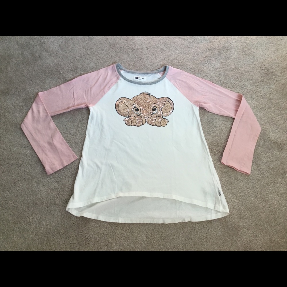 Gap Disney XXL sequined long sleeve Simba top